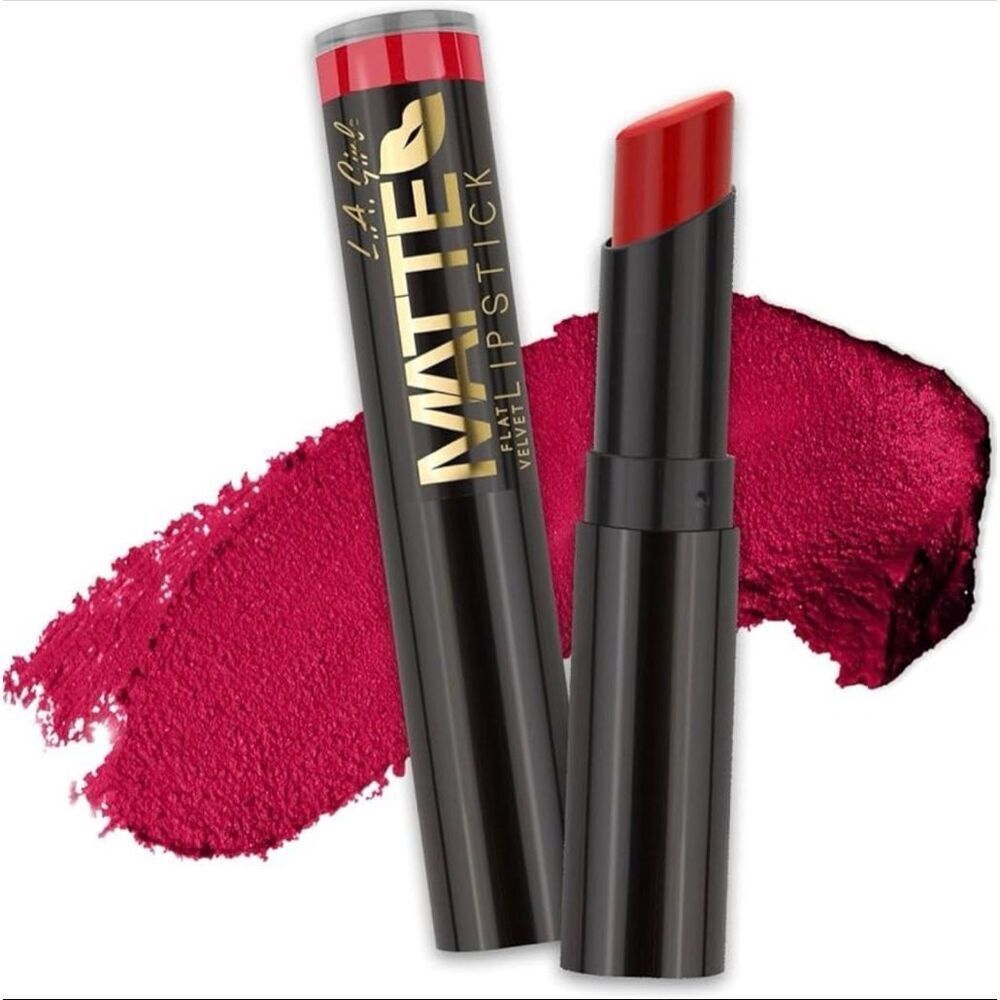 LA Girl Matte Flat Velvet Lipstick in GLC808 Gossip Berry Red